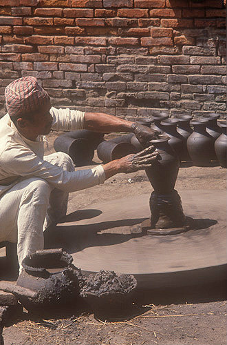Newari potter at wheel, Nepal
