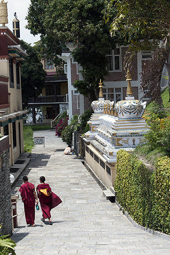 Two Tibetan Buddhist monks, Kopan Monastery, Kathmandu, Nepal