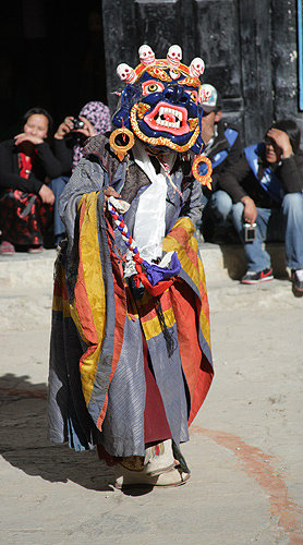 Traditional masked dancer, Tiji Festival, Lomanthang, Upper Mustang, Nepal