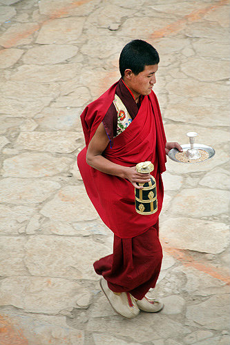Monk at Tiji Festival, Lomanthang, Upper Mustang, Nepal