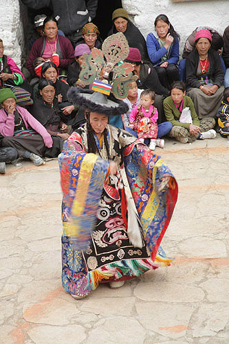 Traditional dancer, Tiji Festival, Lomanthang, Upper Mustang, Nepal
