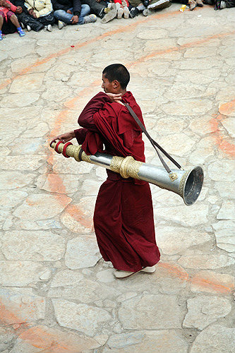 Trumpeter, Tiji Festival, Lomanthang, Upper Mustang, Nepal