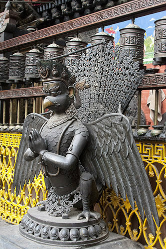 Garuda, holy bird of Hinduism and Buddhism, in former monastery Uku Bahal, Patan, Nepal