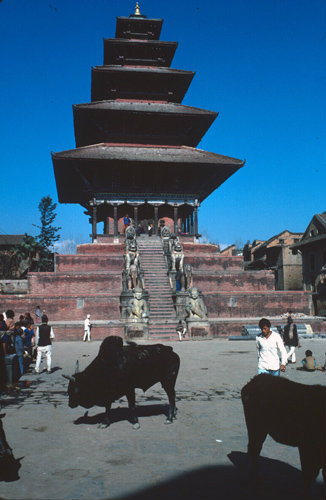 Nepal Bhadgaon Durbar Square Nyatapola Temple early 18th century