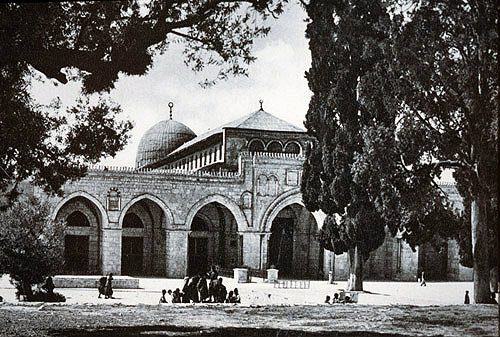 El Aksa Mosque, circa 1910, old postcard, Jerusalem, at that time Palestine, now Israel