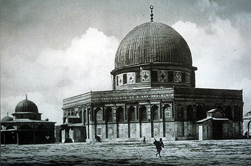 Dome of the Rock, circa 1910, Jerusalem, old postcard, at that time Palestine, now Israel