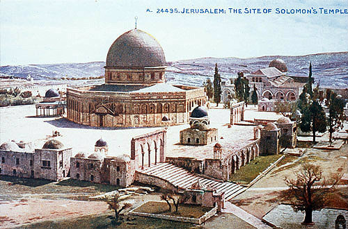 Temple Area with Dome of the Rock, seen from the north, circa 1906, old postcard, Jerusalem, at that time Palestine, now Israel