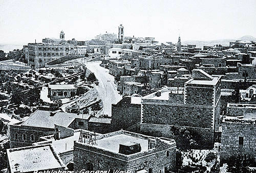 Bethlehem, general view circa 1906, old postcard, Palestine