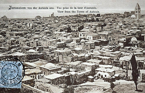 View from the Tower of Antonia, circa 1906, Jerusalem, at that time Palestine, now Israel