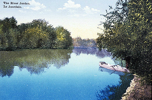 River Jordan, circa 1906, old postcard, Palestine