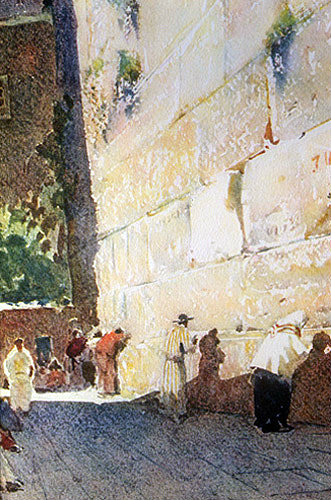 Jews at the Western Wall, painting by Pierre Vignal, 1926, Jerusalem, at that time Palestine, now Israel