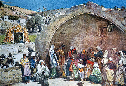 Palestine, Nazareth, the Fountain of the Virgin by John Fulleylove circa 1906