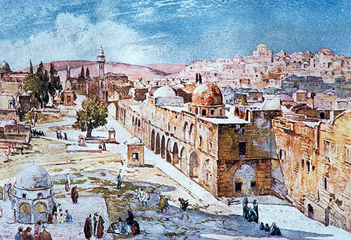 Palestine, Jerusalem, west side of the Temple Area circa 1905 by John Fulleylove