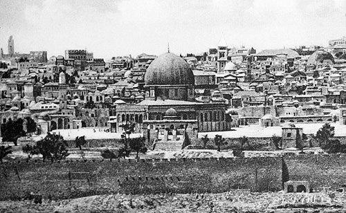 Palestine, Jerusalem, the Dome of the Rock from the Mount of Olives circa 1910