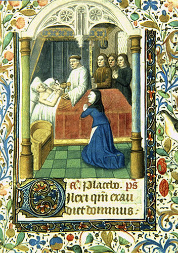 South Africa, Capetown, National Library of South Africa, Last sacrament,  from a  14th century Book of Hours