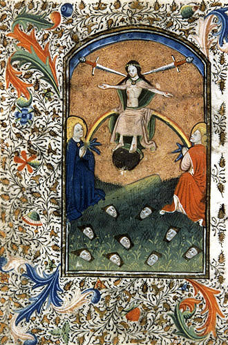 South Africa, National Library of South Africa, Capetown, the Ascension, a 14th century manuscript from a Book of Hours
