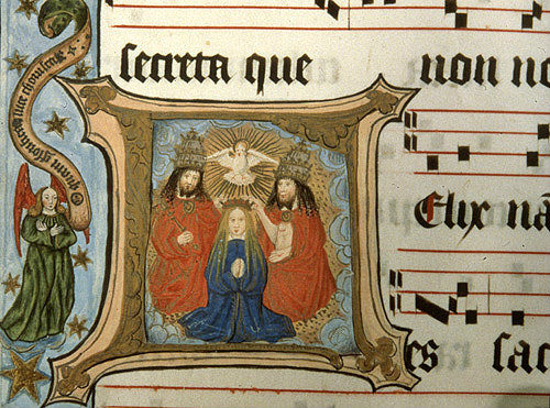 South Africa, National Library of South Africa, Capetown, Coronation of the Virgin, from a 14th century Book of Hours