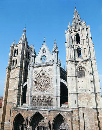 West front, Leon Cathedral, built from thirteenth to sixteenth centuries, Spain