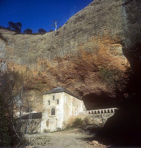 Monastery of San Juan de la Pena near Jaca, eleventh century, with twelfth century cloister, Jaca, Spain
