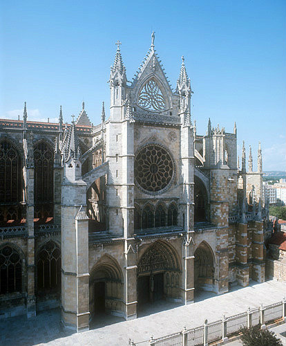 Leon Cathedral, south aspect, thirteenth century to fifteenth century, Leon, Spain