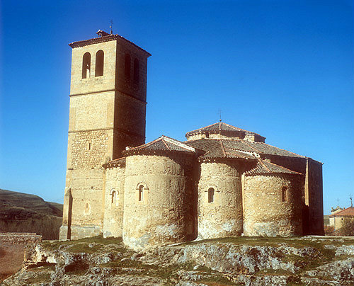 Church of Vera Cruz, thirteenth century, east north east aspect, Segovia, Spain