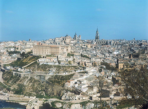 View of part of southern quarter of city, Toledo, Spain