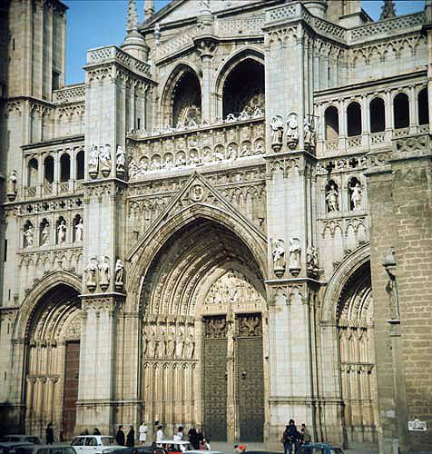 Puerta del Perdon, fifteenth century, at centre of west portal, Toledo Cathedral, Spain