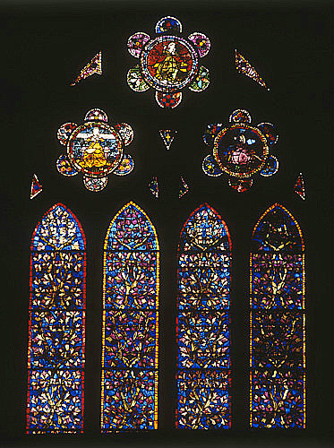 Branches and leaves, third window from East, North Nave, Leon Cathedral, Spain