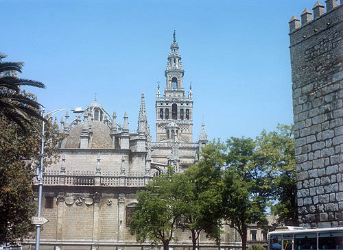 Giralda tower and part of cathedral, Seville, Spain