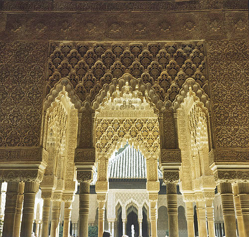 Spain, Granada, the Alhambra 14th century, west Pavilion of the Lion Court