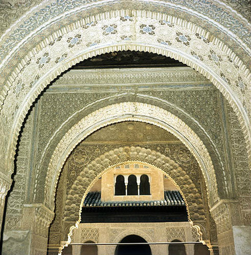 Spain, Granada, the Alhambra 14th century, entrance to the Sala de dos Hermanas