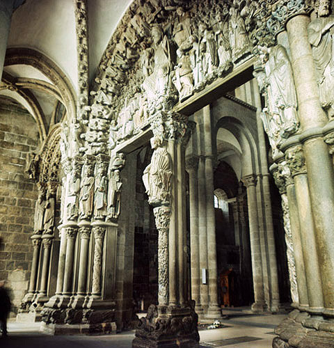 Portico de la Gloria, by Romanesque sculptor Master Mateo, twelfth century, Santiago de Compostela Cathedral, Spain