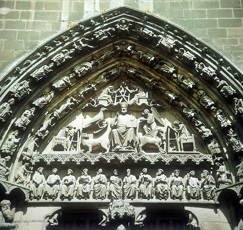 Tympanum of south portal, Puerta del Sarmental, thirteenth century, Burgos Cathdral, Spain