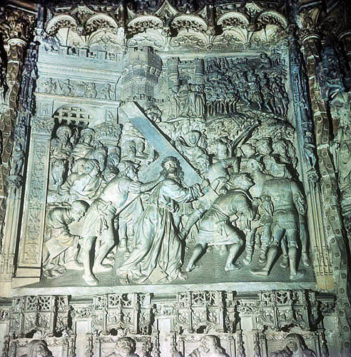 Christ carrying the cross, fourteenth or fifteenth century high relief, Burgos Cathedral, Burgos, Spain