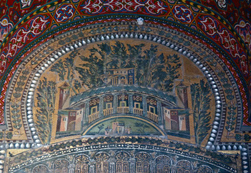 Syria, Damascus, Ommayad Mosque mosaic