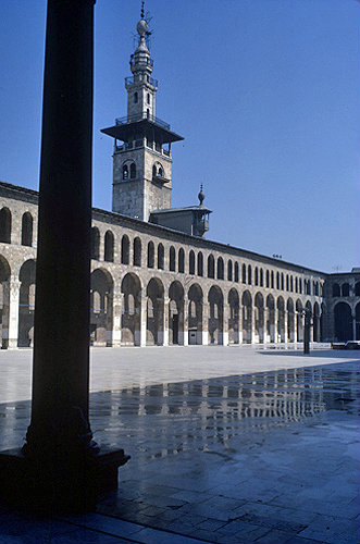 Syria, Damascus, the Great mosque or  Ummayad Mosque and the  Jesus Minaret 8th century