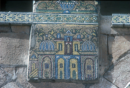 Syria, Damascus, Ommayed Mosque, detail of mosaic