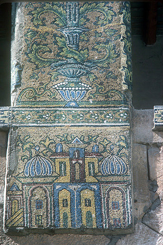 Syria, Damascus, Ommayad Mosque, detail of mosaic