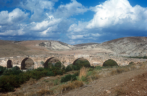 Syria, 30 miles north west of Cyrrhus Roman bridge with 6 arches over River Afrin