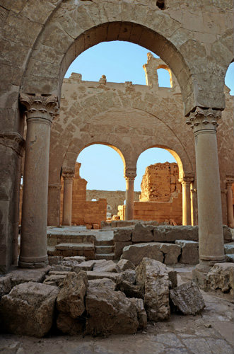 Church of St Sergius, 559, in Resefa/Sergiopol, fourth to sixth centuries, built as frontier fort by Diocletian, in 6th century developed by Justinian, Syria