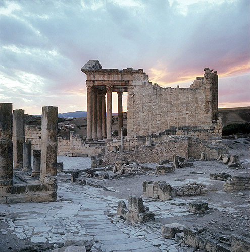 Temple of Jupiter, Juno and Minerva 166-7 AD, Dougga, ancient Thugga, Roman city founded 6th century BC, Tunisia