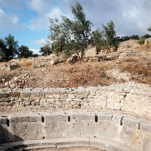 Roman latrines, in Dougga, ancient Thugga, Roman city founded 6th century BC, Tunisia