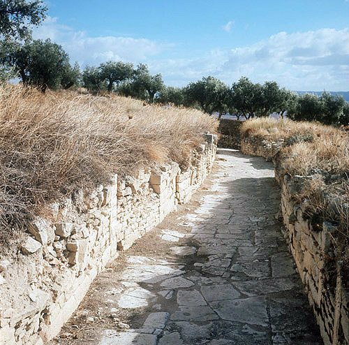 Roman street, Dougga ancient Thugga, Roman city founded 6th century BC Tunisia