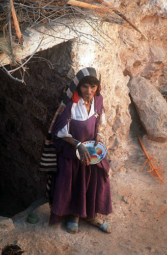 Berber woman with bowl, Tunisia