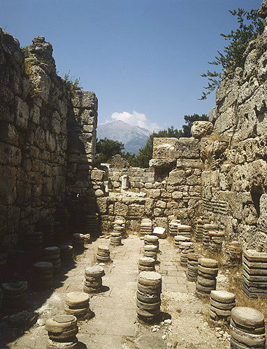 Roman baths and Mount Olympus, Greek and Roman city of Phaselis, Turkey