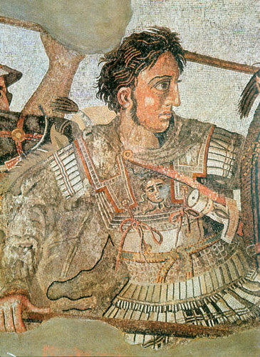Italy, Naples, Alexander a detail from the Issus Mosaic circa 100BC
