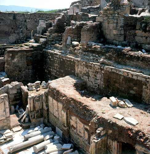 Turkey Ephesus three terraces of the Roman villa dating from 1st century AD