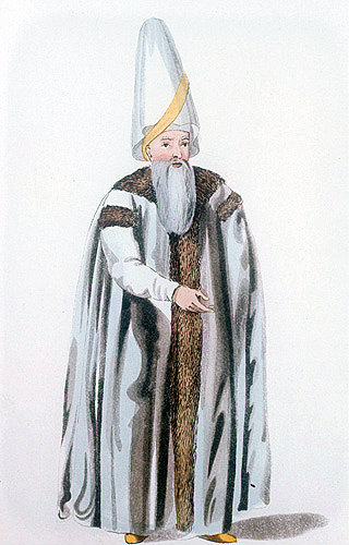 Grand Vizier, Costumes of Turkey, 1840  engraving, Istanbul, Turkey