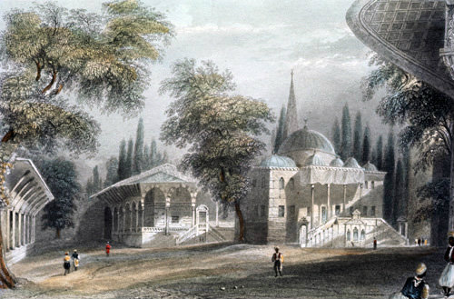 Turkey, Topkapi Palace, third courtyard by W H Bartlett 1840