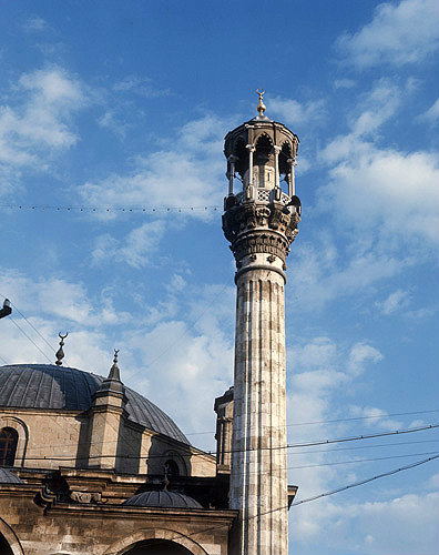 Turkey, Konya, minaret of Aziziye mosque, rebuilt 1874